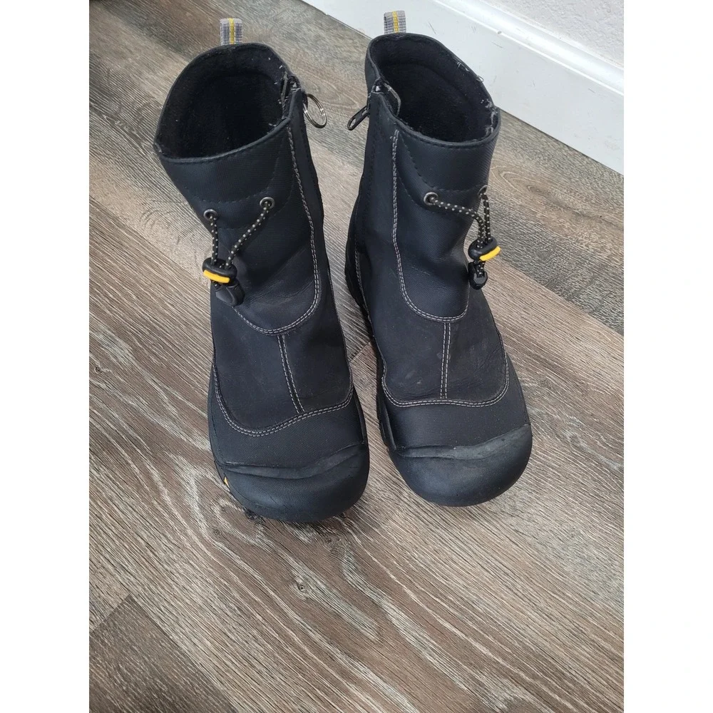 Keen Mens Black Waterproof Winter Boots Leather Mid-Calf Side Zip Size 6 US #1